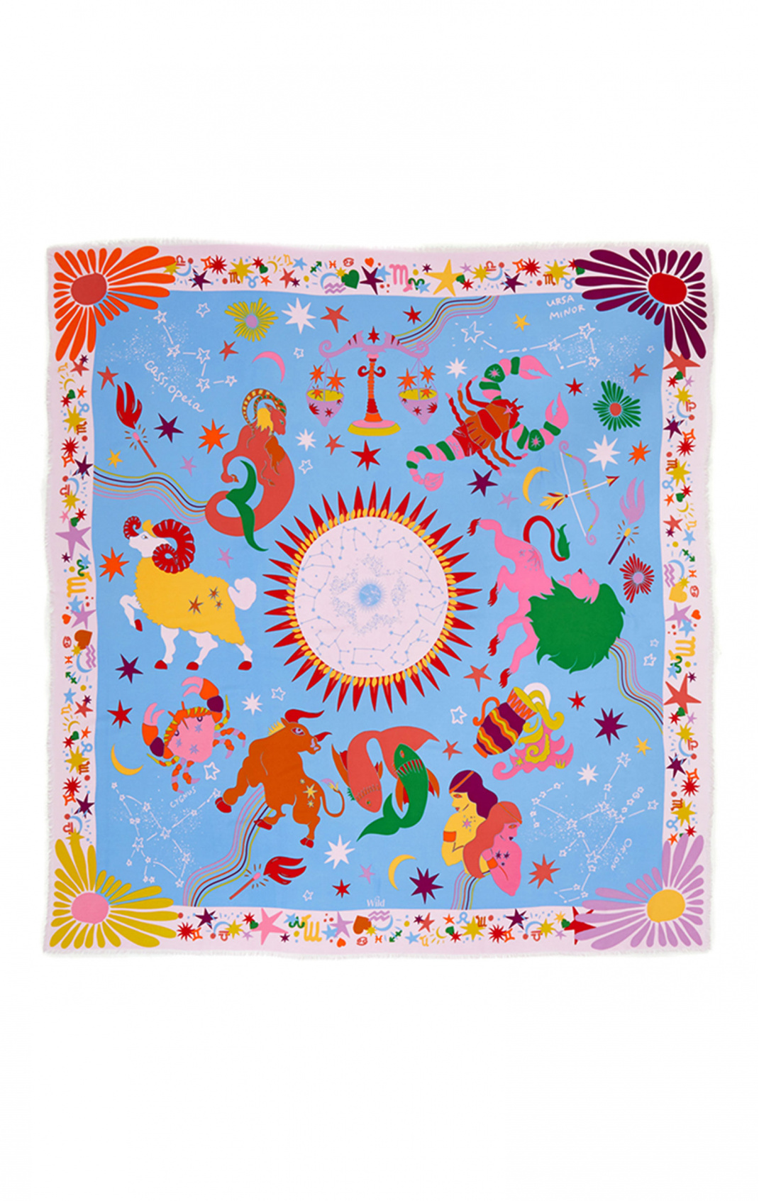 Foulard Western Wild Rag - Bleu/Rouille/Crème/Noir, 36x36, Neuf Avec Défauts Mineurs