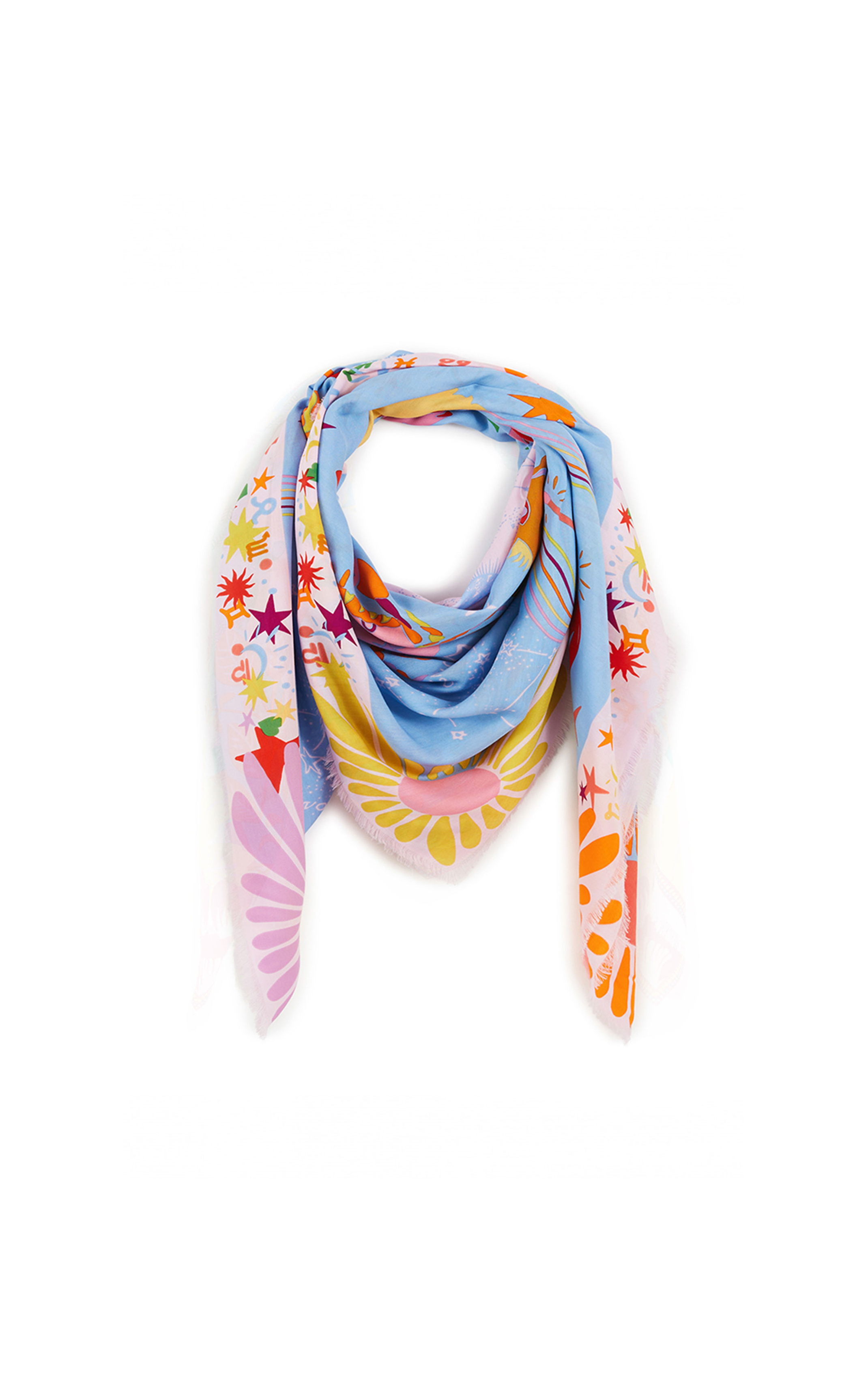 Foulard Western Wild Rag – Bleu/Rouille/Crème/Noir, 36x36, Neuf