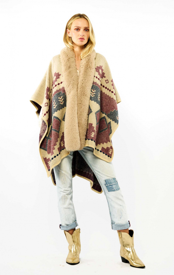 Poncho Percy Beige