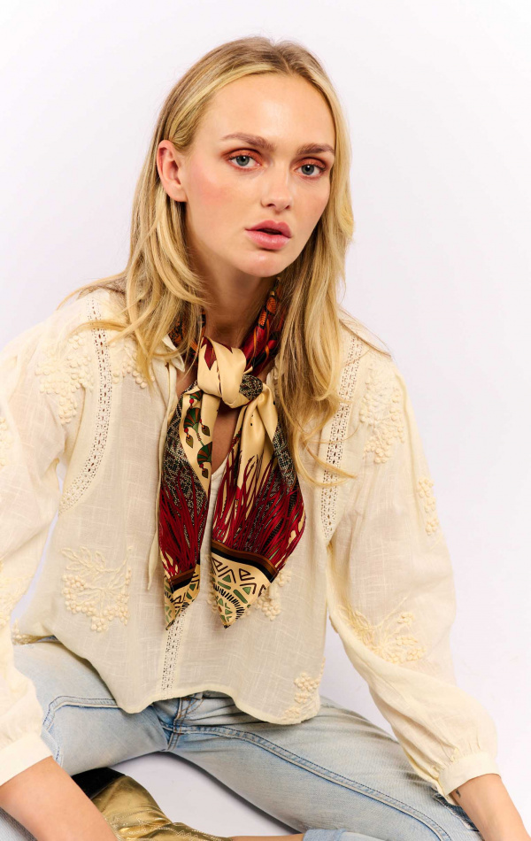 Foulard Medium Nouveau Western Beige