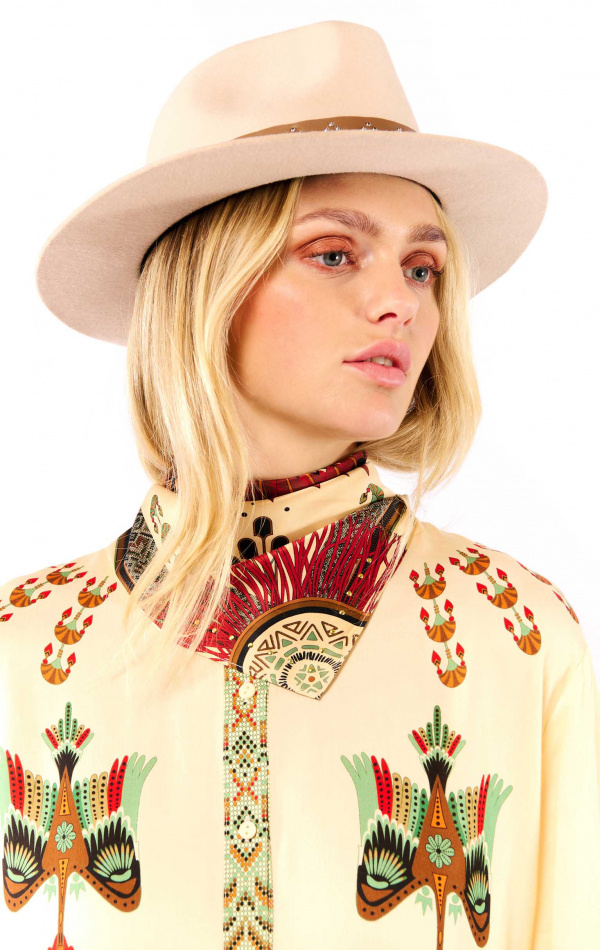 Mini Foulard Nouveau Western Beige