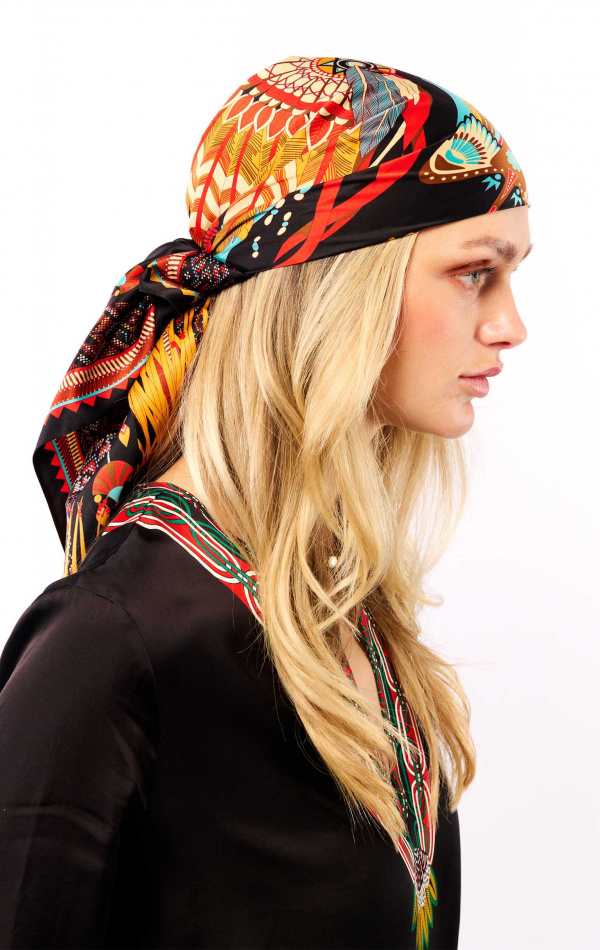 Foulard Medium Nouveau Western Noir