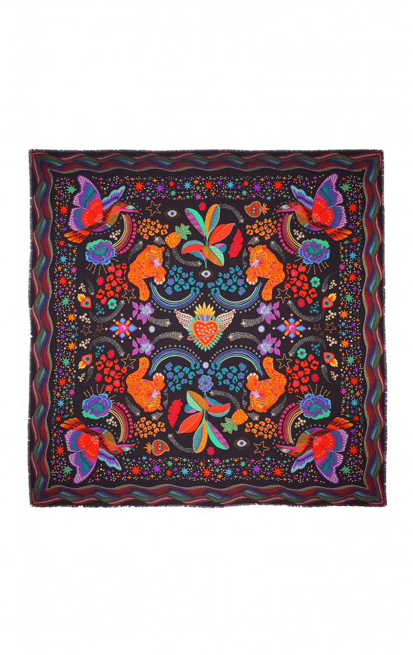 Foulard Crazy World Noir