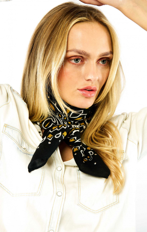 Foulard Medium Paisley Noir