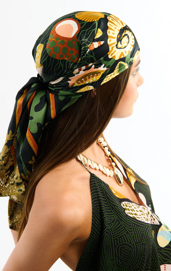 Foulard Medium Coral Noir