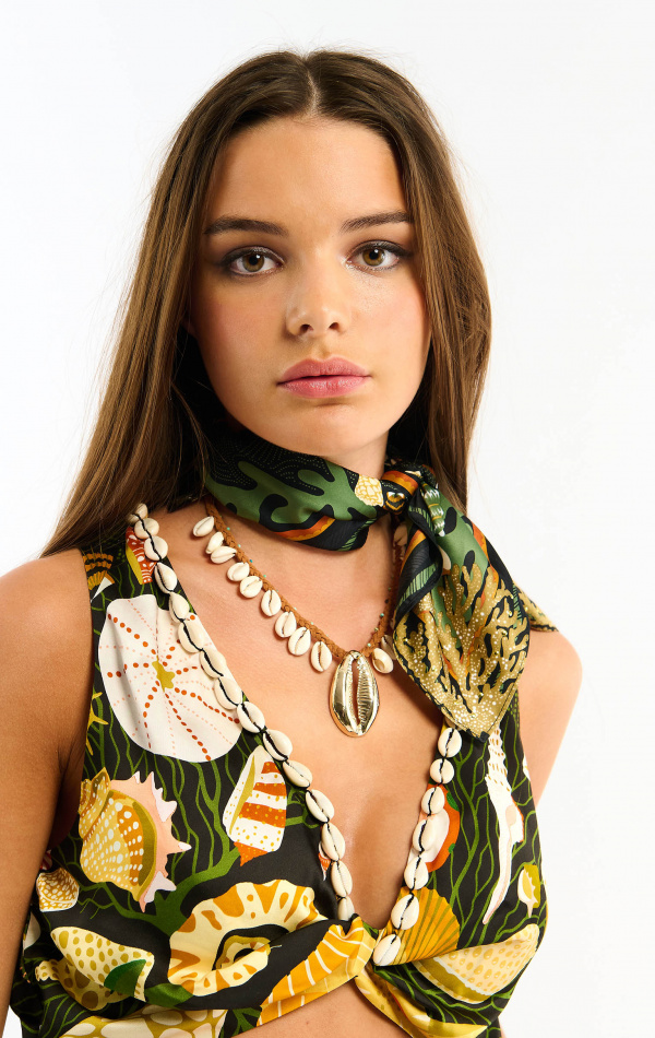 Mini Foulard Coral Noir