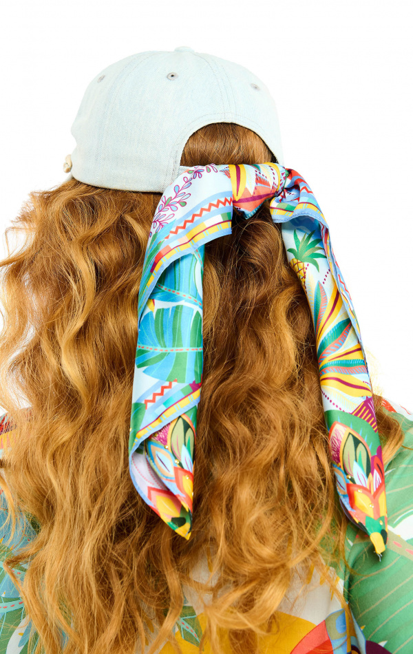 Mini Foulard Hawaï Bleu