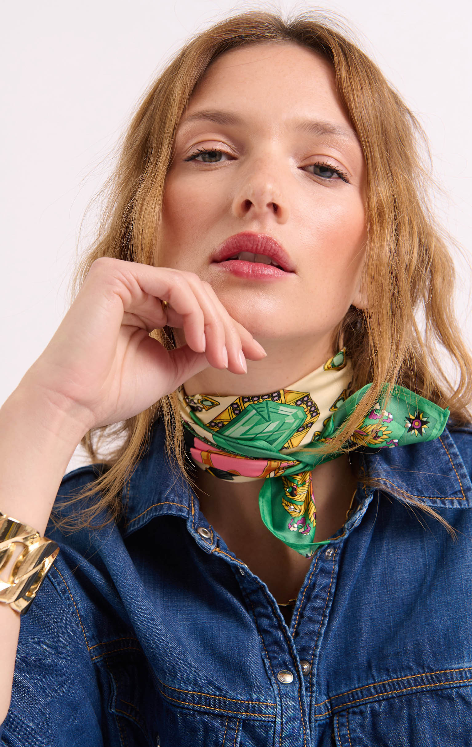 Mini Foulard Diamonds Vert