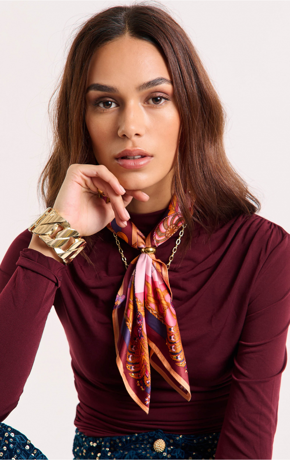 Mini Foulard Diamonds Corail