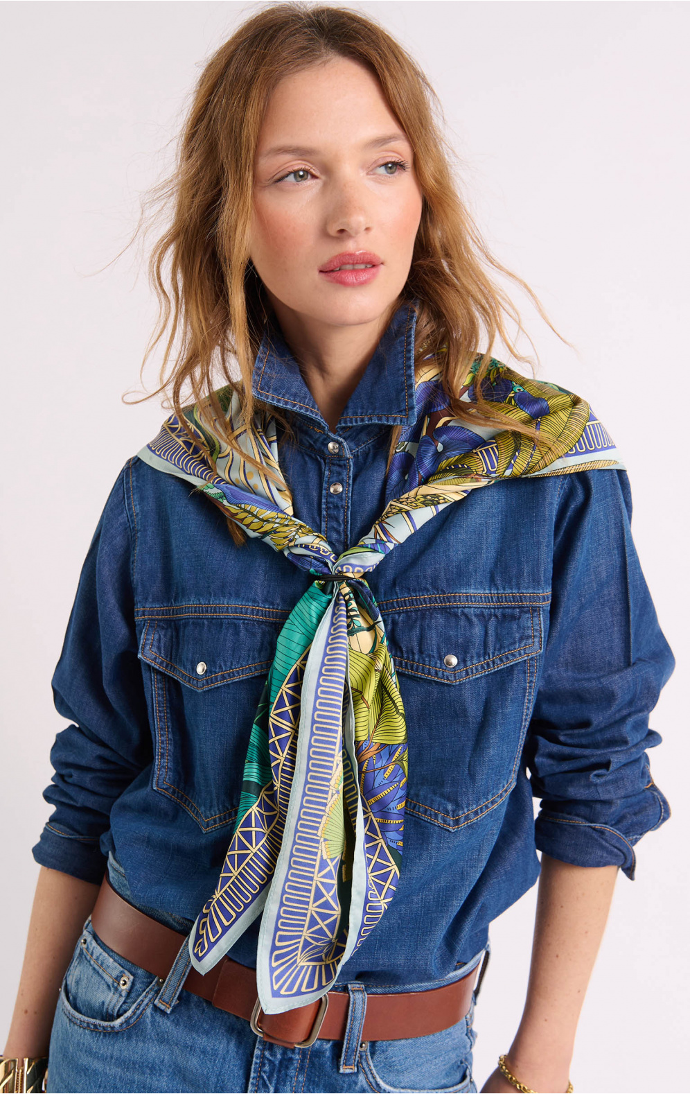 Foulard Medium Jardin d'hiver Bleu