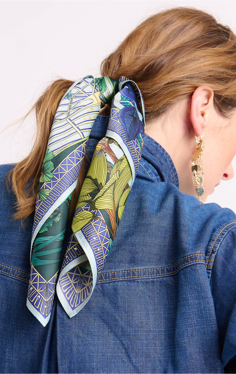 Mini Foulard Jardin d'hiver Bleu