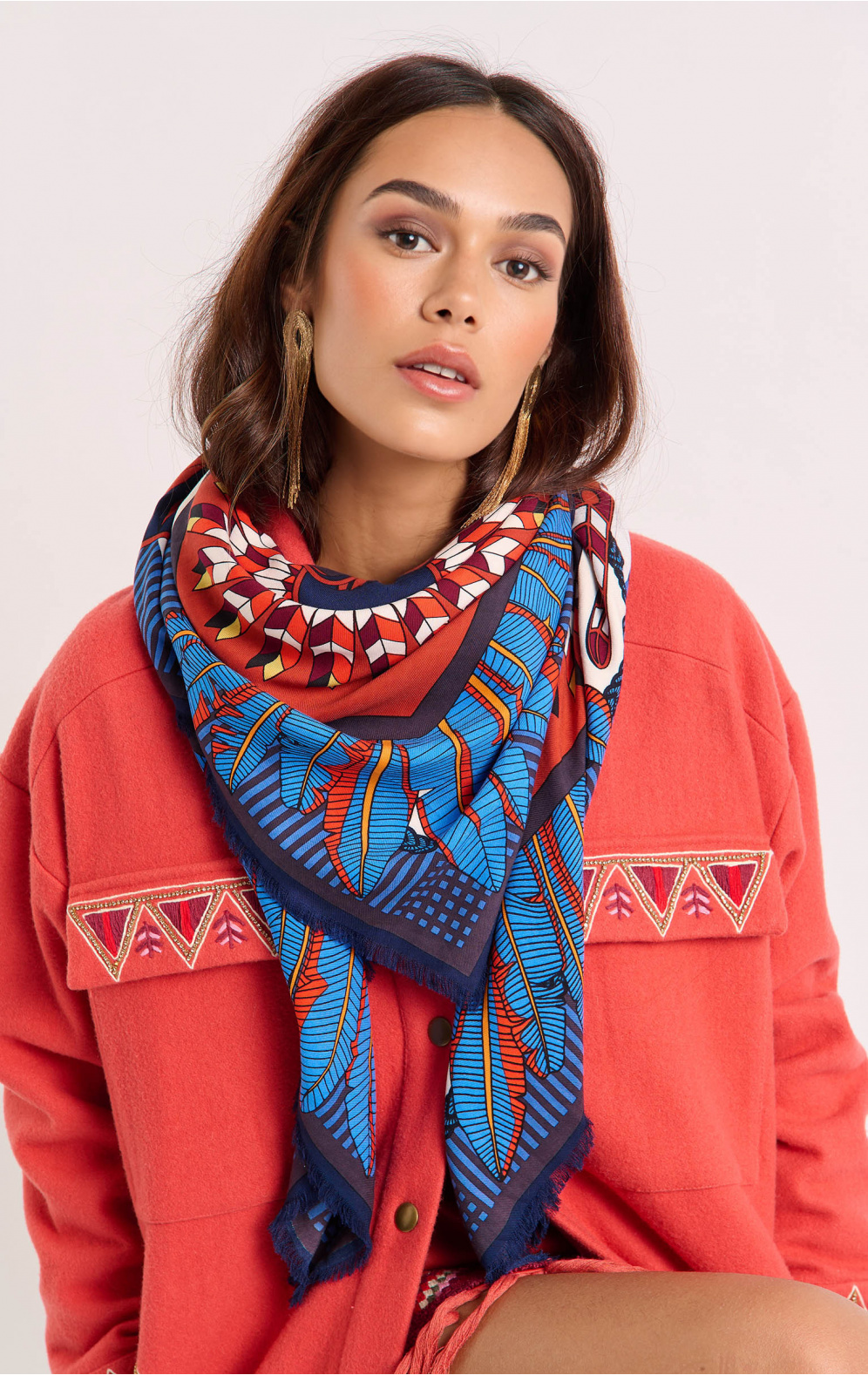 Foulard Machu Pichu Bleu