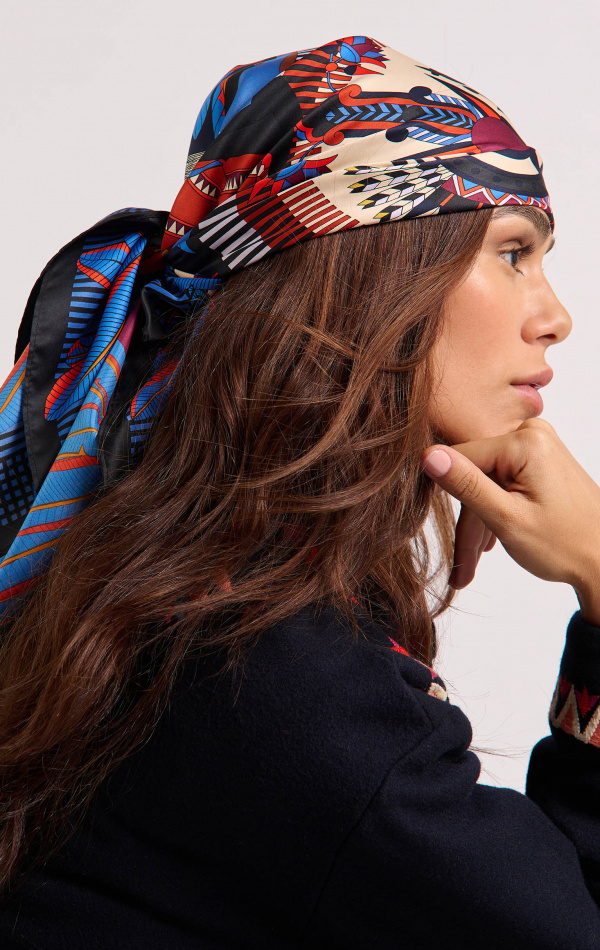 Foulard Medium Machu Pichu Bleu