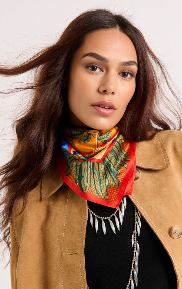 Mini Foulard Machu Pichu Ocre
