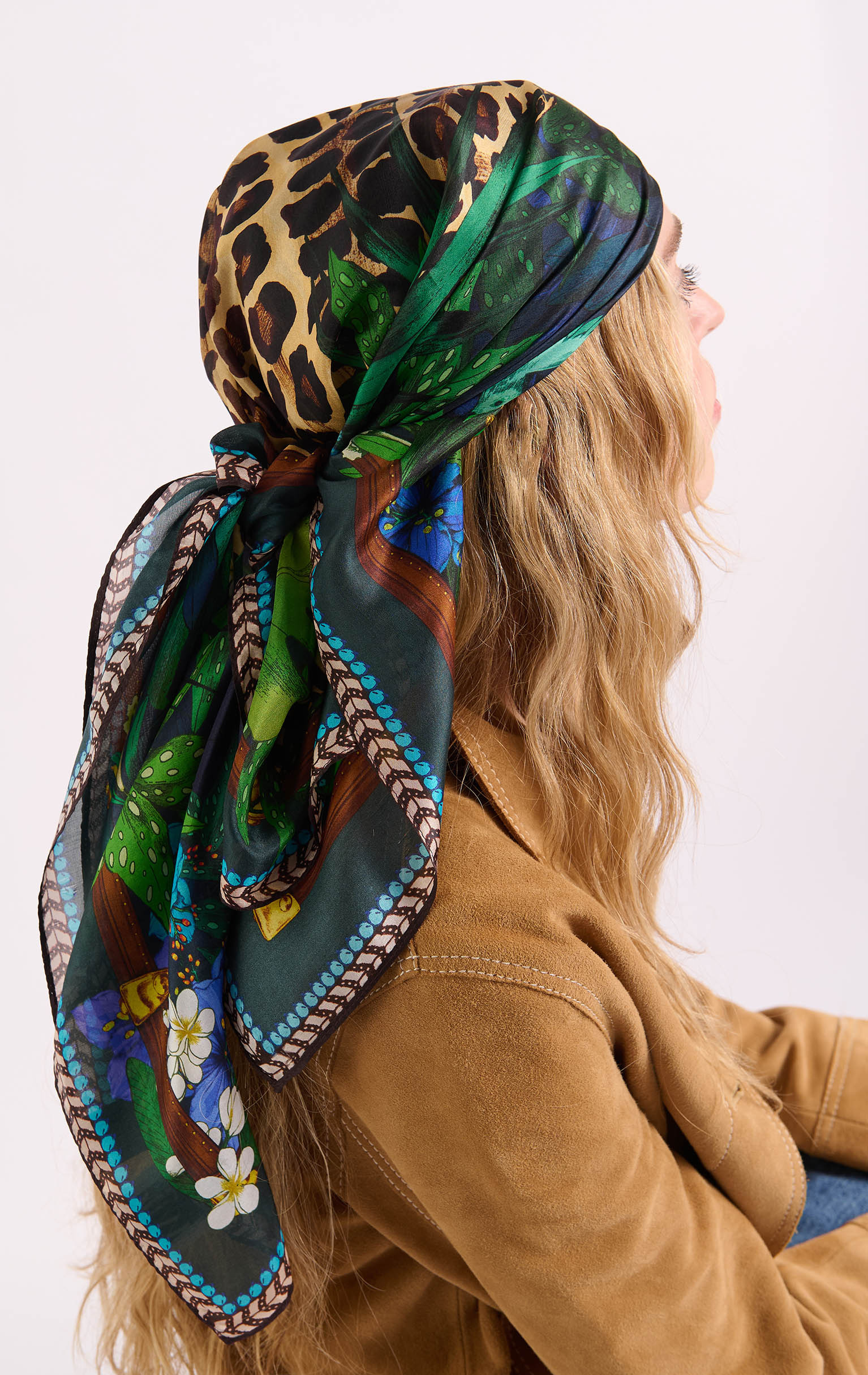 Foulard Medium Panthere Bleu