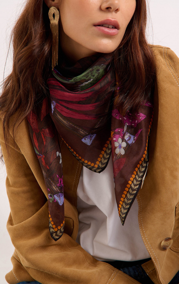 Foulard Medium Panthere Rose