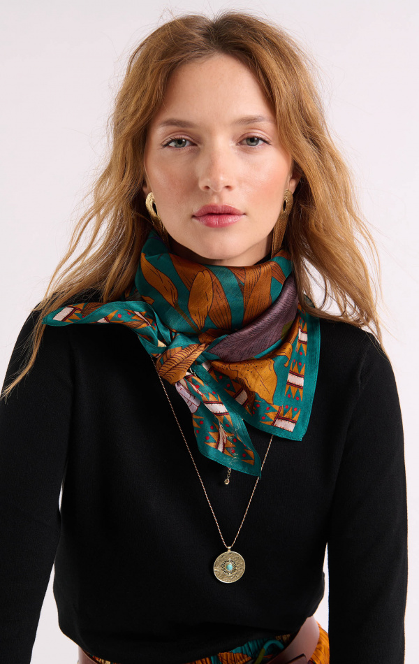 Foulard Medium Petal Bleu