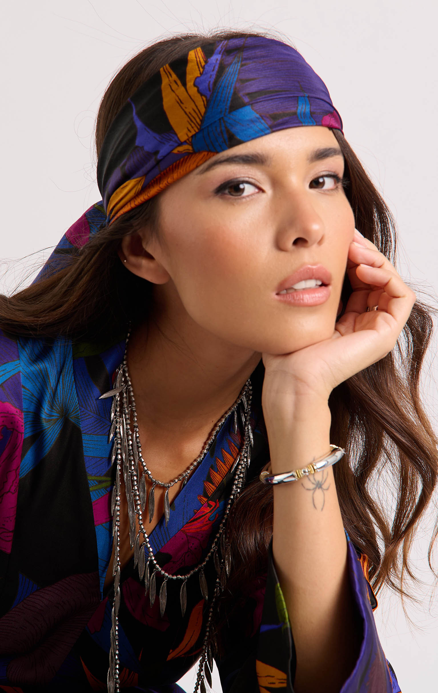 Foulard Medium Petal Noir