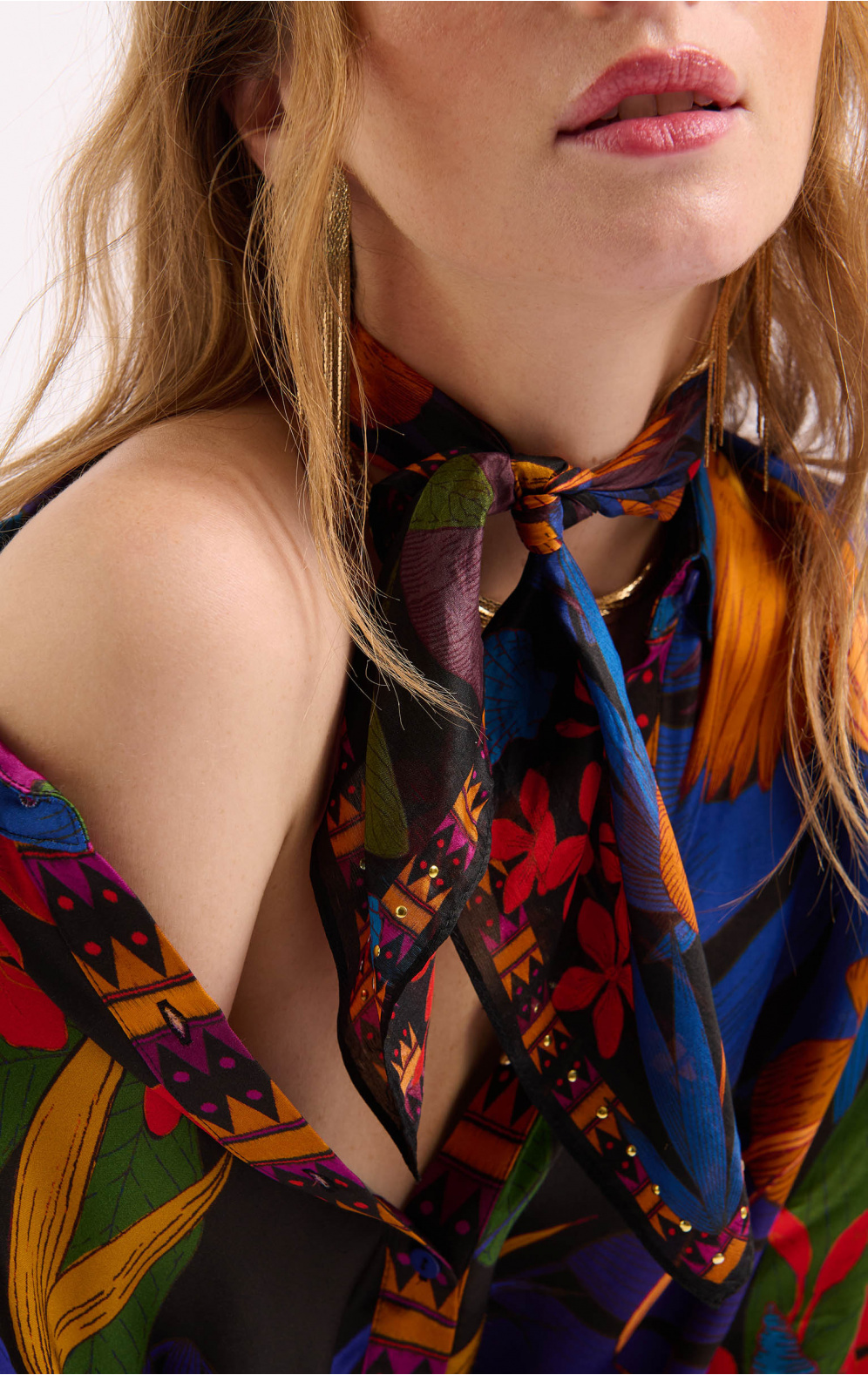 Mini Foulard Petal Noir