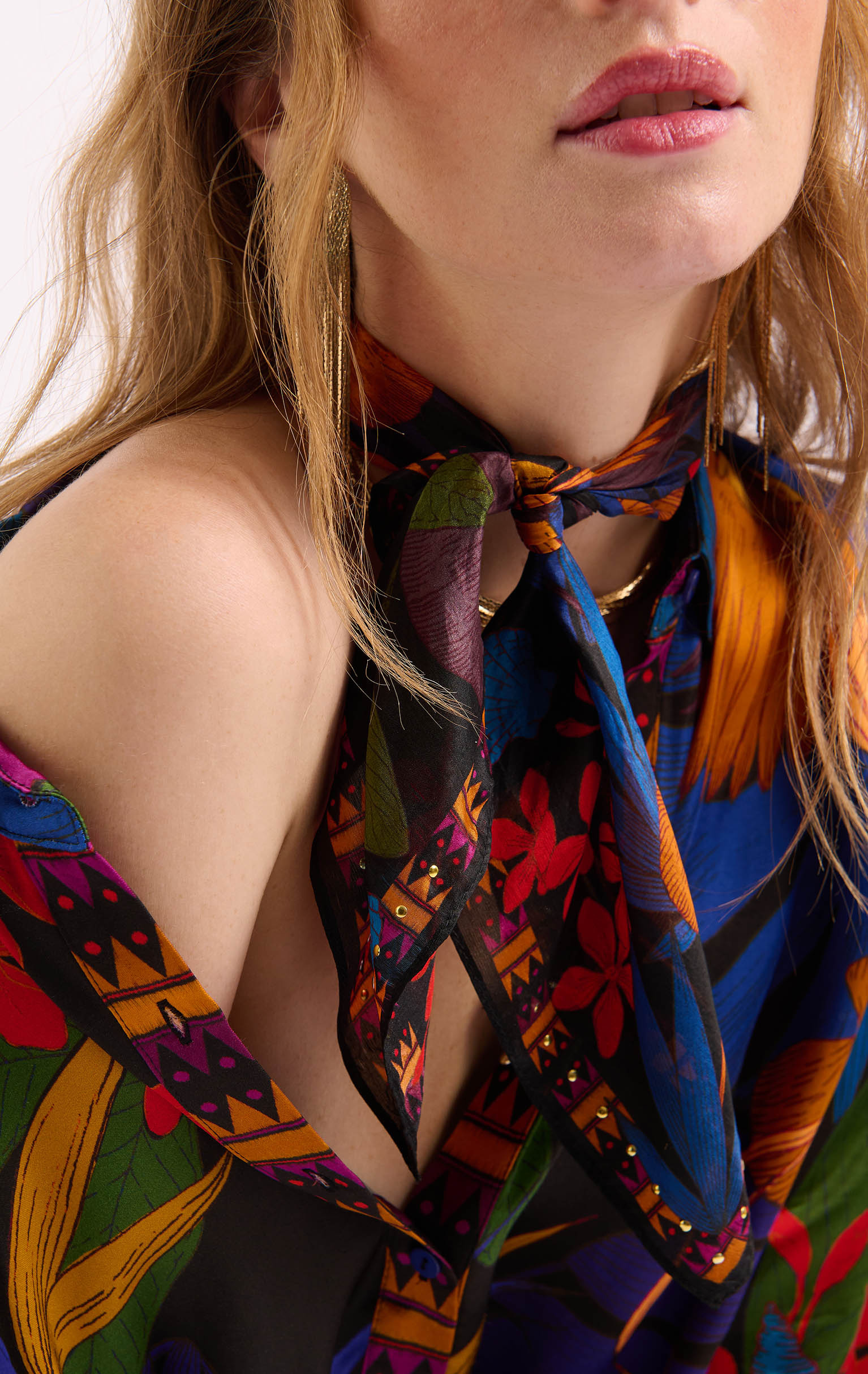 Mini Foulard Petal Noir