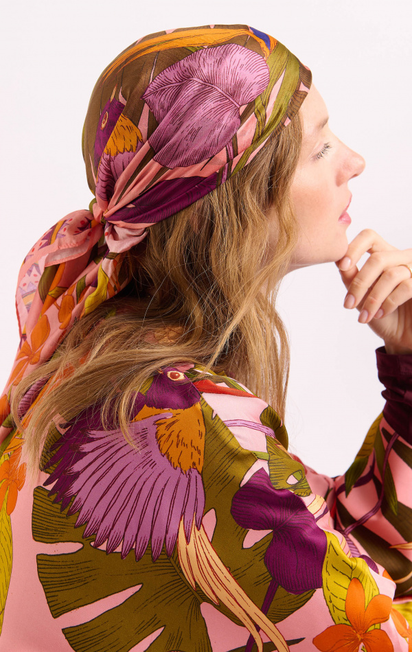 Foulard Medium Petal Rose
