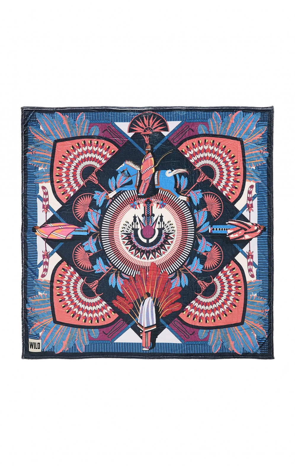Plaid Douillet Machu Pichu Bleu