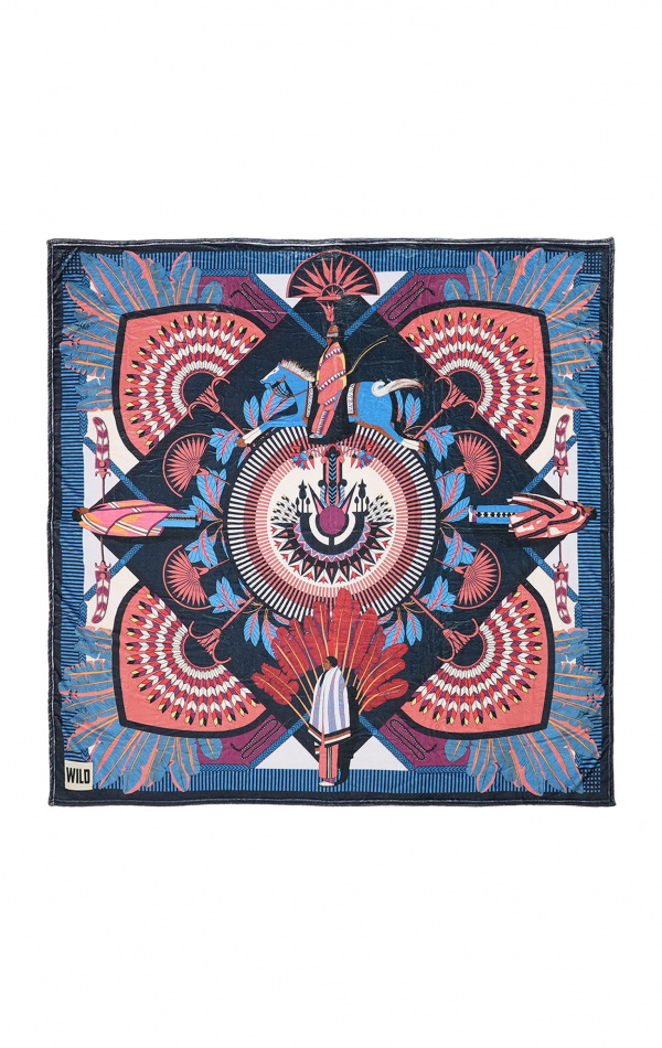 Plaid Douillet Machu Pichu Bleu